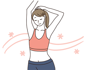 ストレッチしている女性